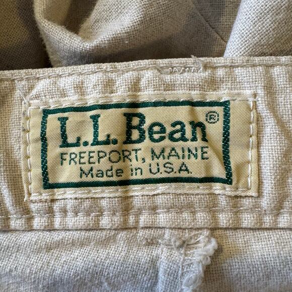 Vtg L.L. Bean Made in the USA Linen Cotton Blend Pants 40x33 Khaki E708 - Picture 5 of 6